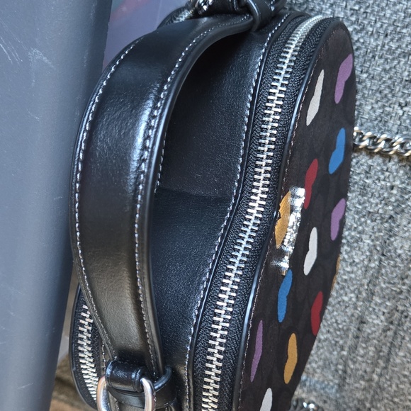 Coach Heart-Shaped Crossbody Bag with Multicolor Hearts - Picture 2 of 3